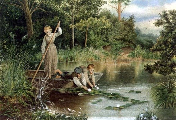 Indsamling af liljer af Myles Birket (after) Foster