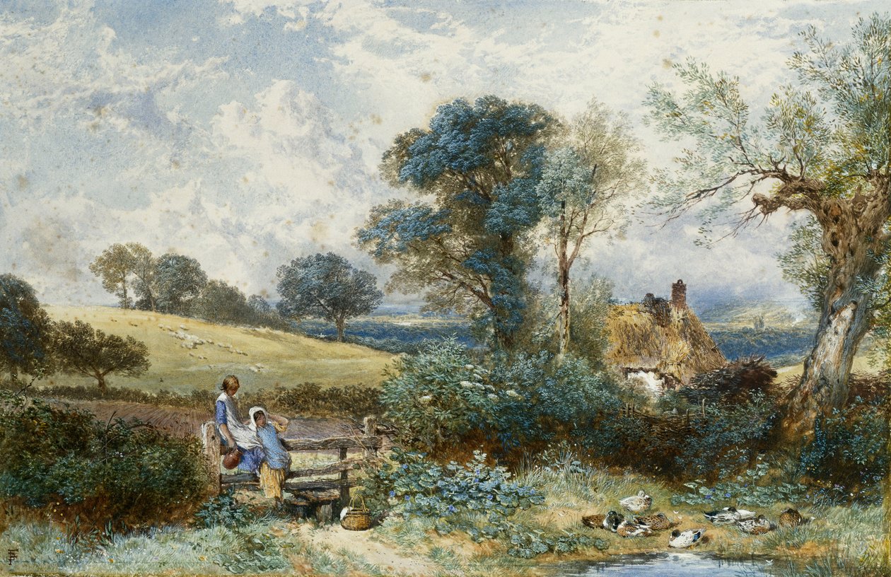 Ved Andedammen, af Myles Birket Foster