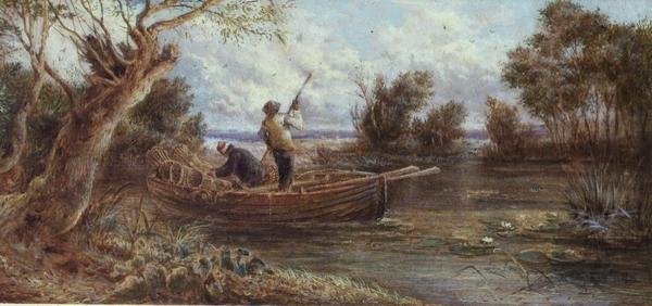Opsætning af ålefælder af Myles Birket Foster