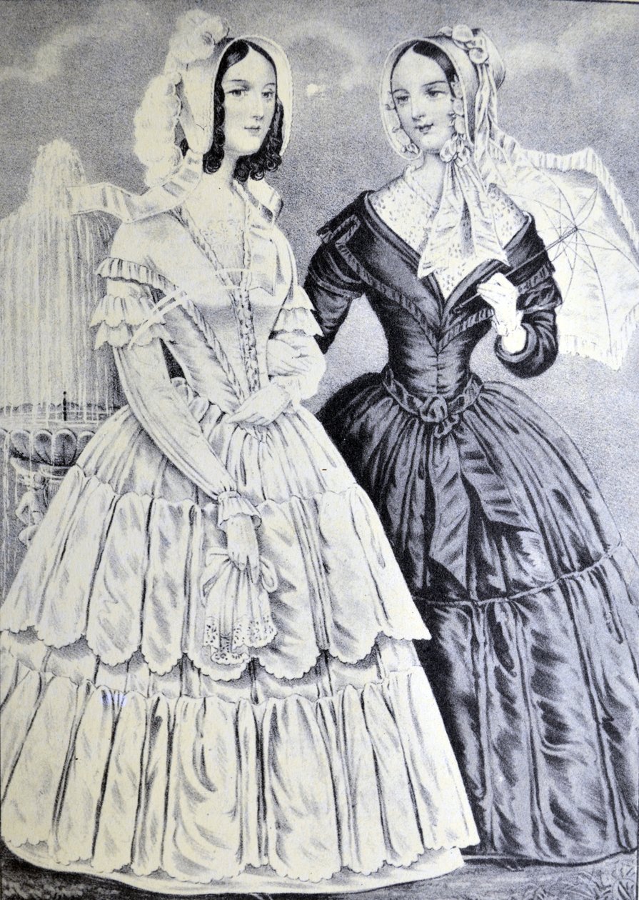 Currier & Ives Illustration 1800-tallet. Søstrene af N. and Ives, J.M. Currier
