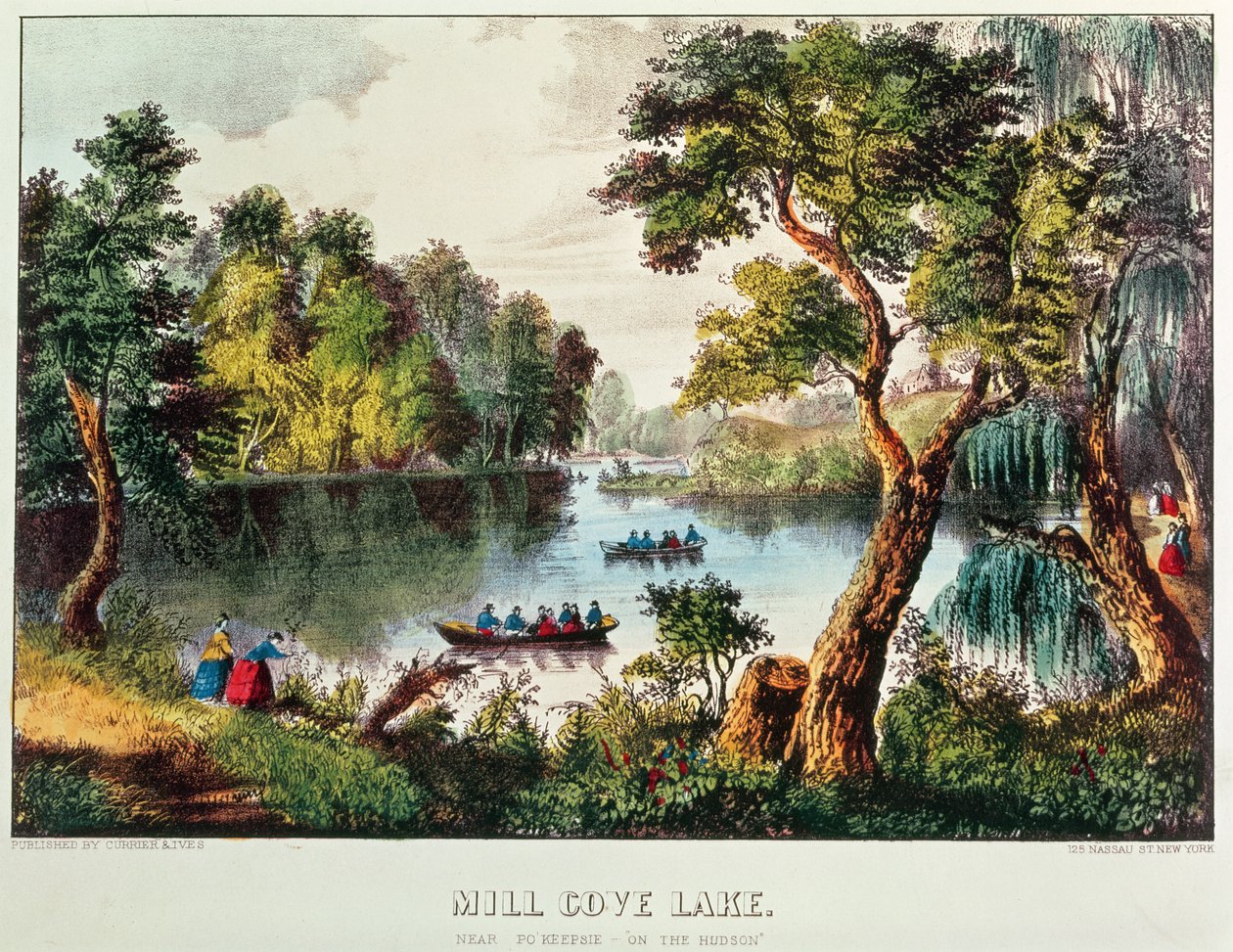 Mill Cove Lake af N. and Ives, J.M. Currier