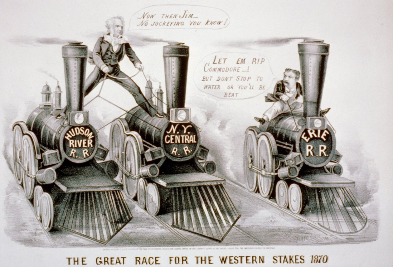 The Great Race for the Western Stakes, 1870 (litografi) af N. and Ives, J.M. Currier