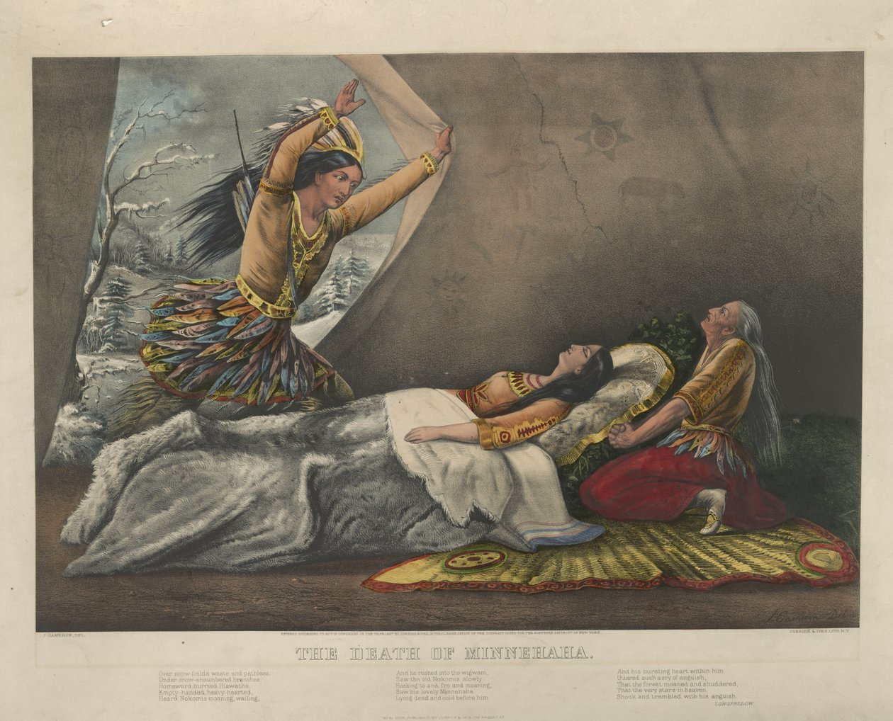 Minnehahas død, 1867 af Nathaniel Currier