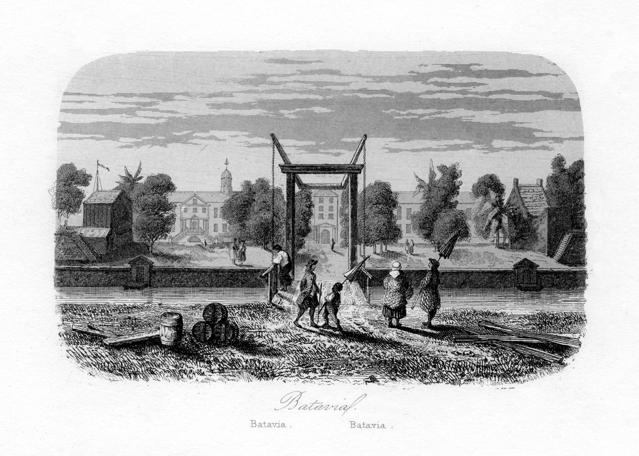 Batavia Jakarta, Indonesien, c1840. af N. Remond
