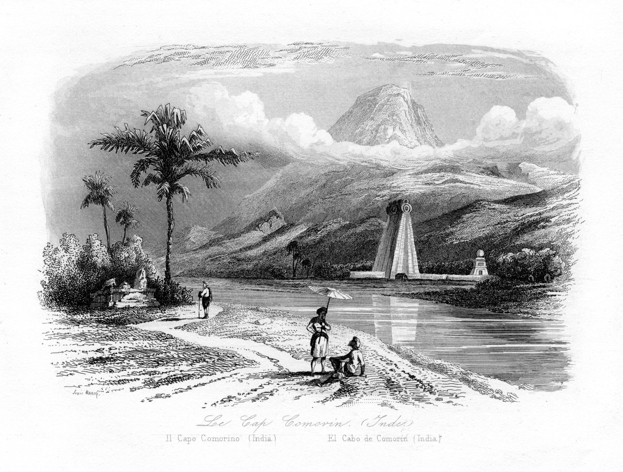 Cape Comorin, Indien, c1840 af N. Remond