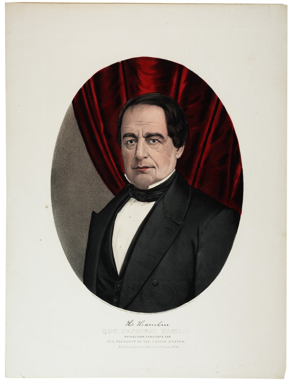 Hannibal Hamlin, 1860 af N. and Ives, J.M. Currier