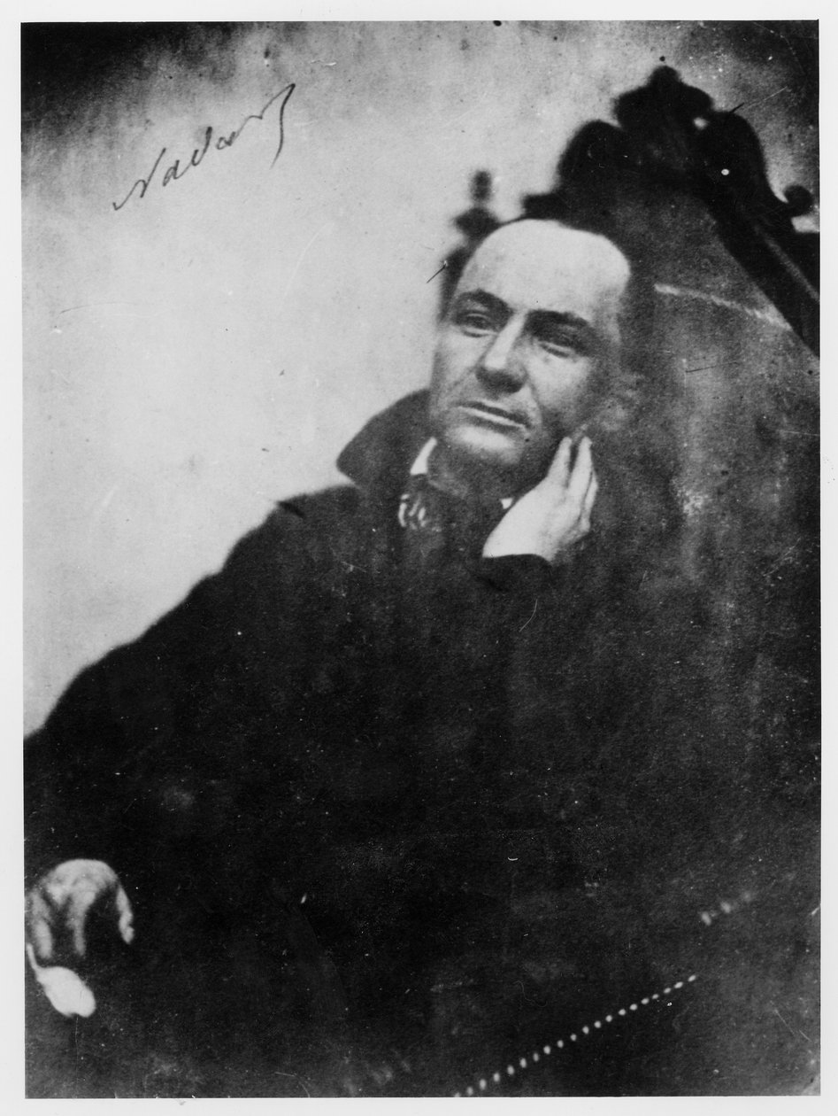 Charles Baudelaire (1821-67) siddende i en Louis XIII lænestol, 1855 af Nadar