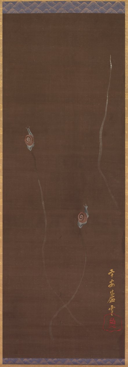Snegle på en væg, 1700-tallet. af Nagasawa Rosetsu
