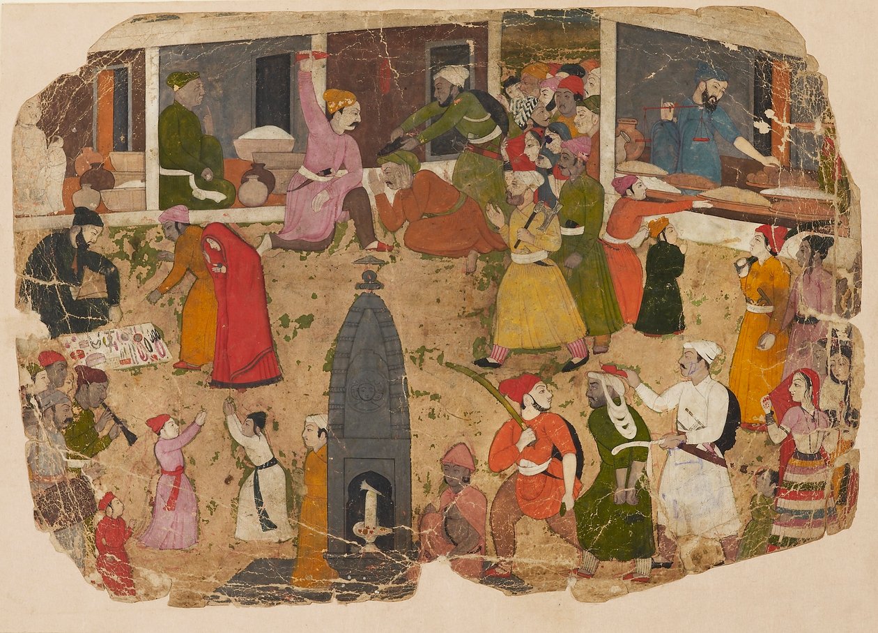 En tumult i basaren, 1750-1760 af Nainsukh
