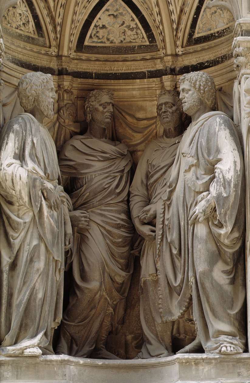 I Quattro Coronati, fra stenhugger- og tømrerlaugets niche, ca. 1415 (marmor) af Nanni di Banco
