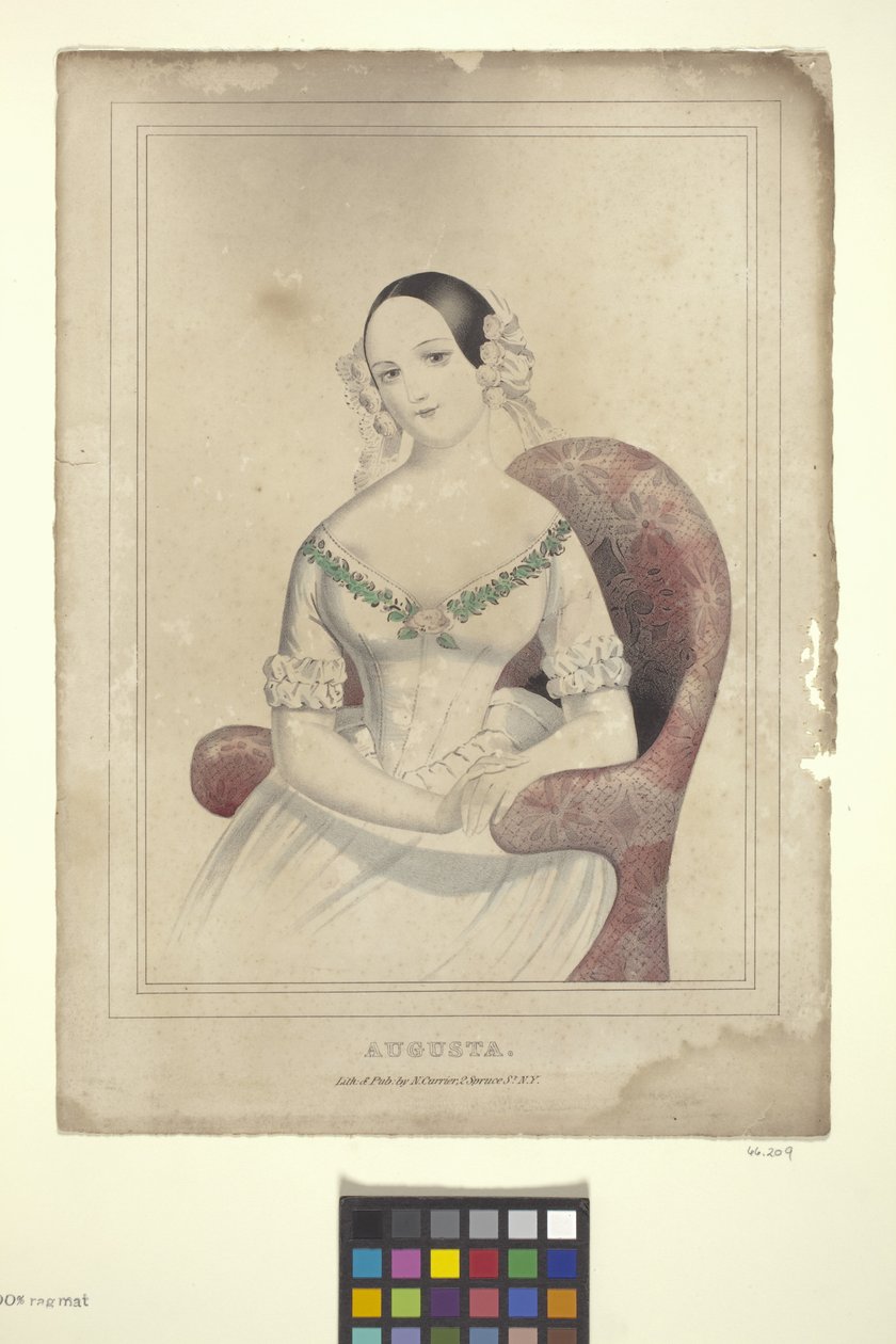 Augusta (håndkoloreret litografi) af Nathaniel Currier