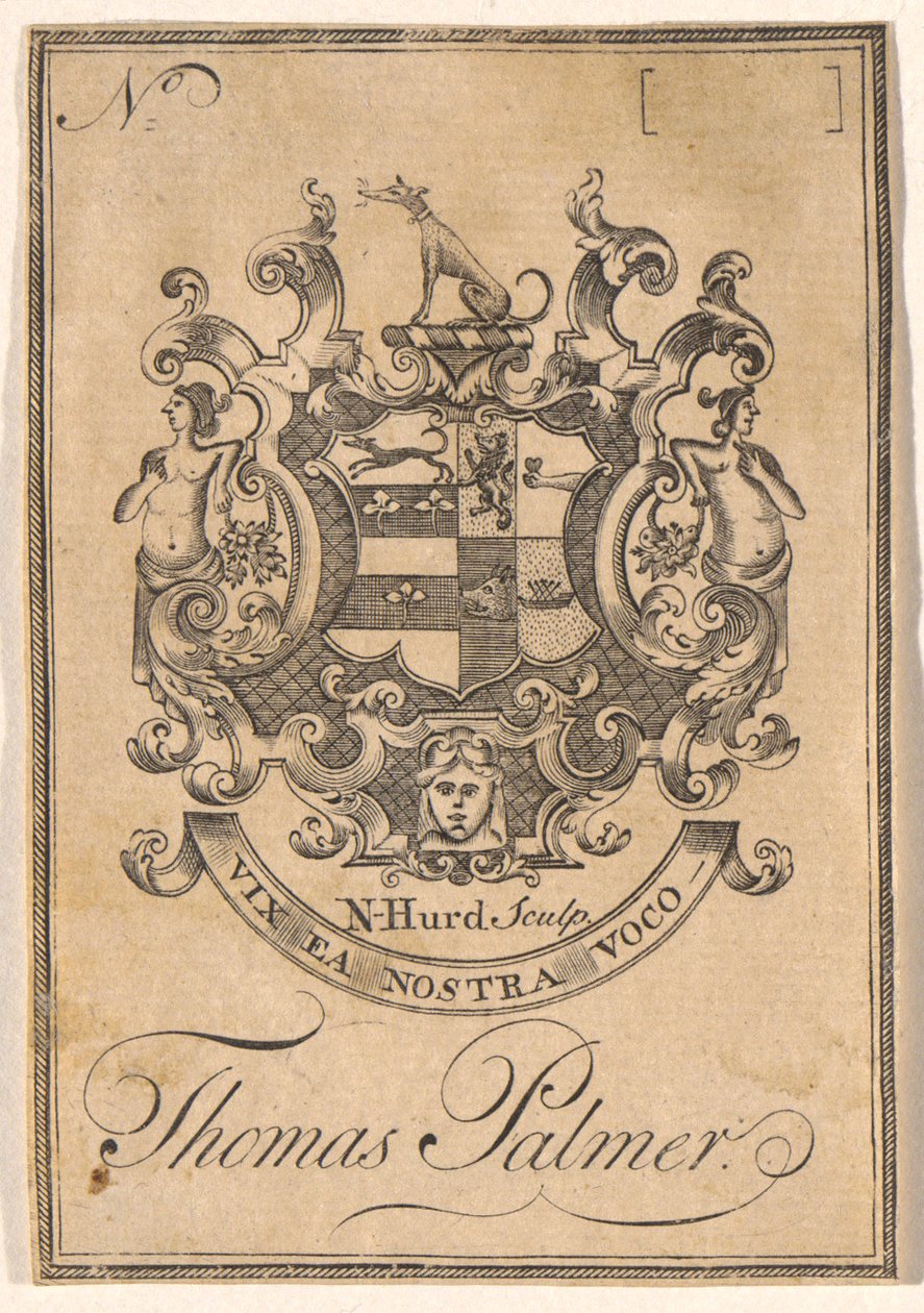 Bogplade af Thomas Palmer af Nathaniel Hurd