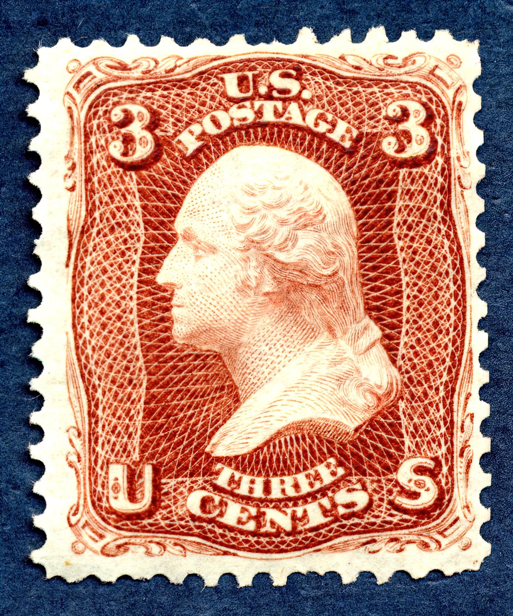 3c Washington genudgivelse single, 1875. af National Bank Note Company
