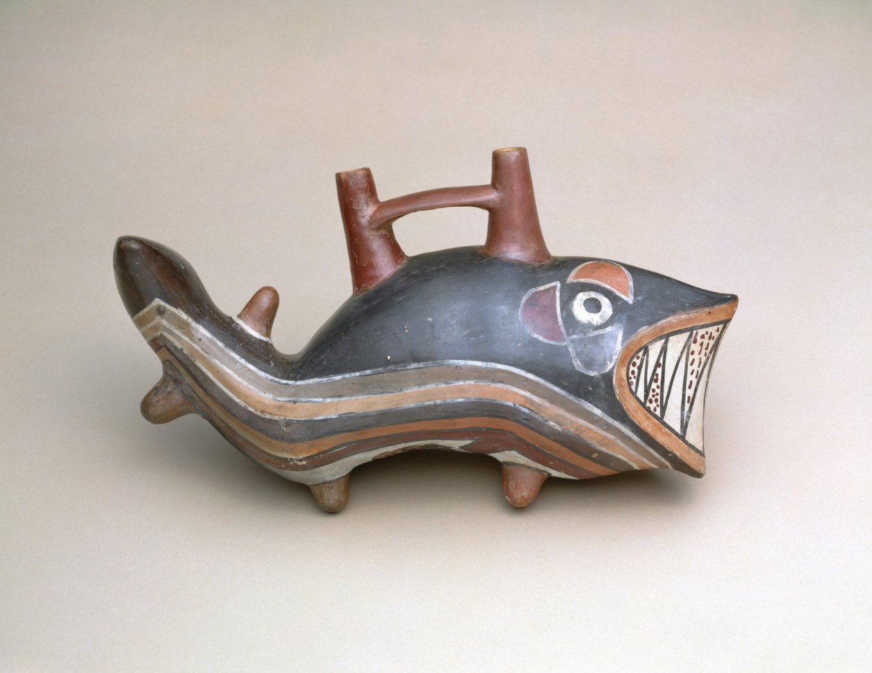 Spækhuggerfartøj, Peru, 100 BC-AD 600 (lertøj med polykrom slip) af Nazca Culture