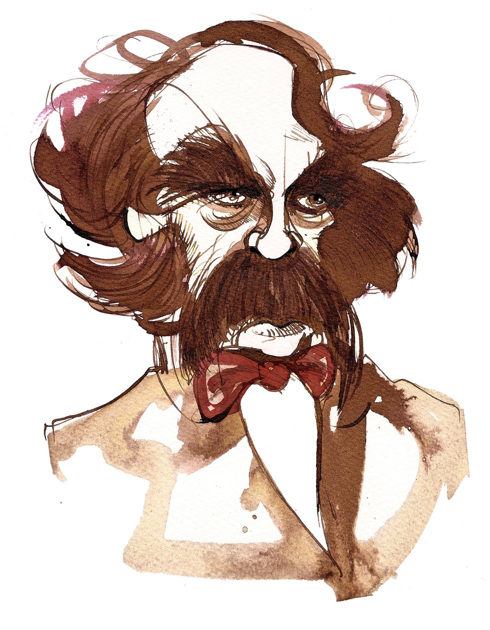 den amerikanske forfatter Nathaniel Hawthorne (1804-64); karikatur af Neale Osborne