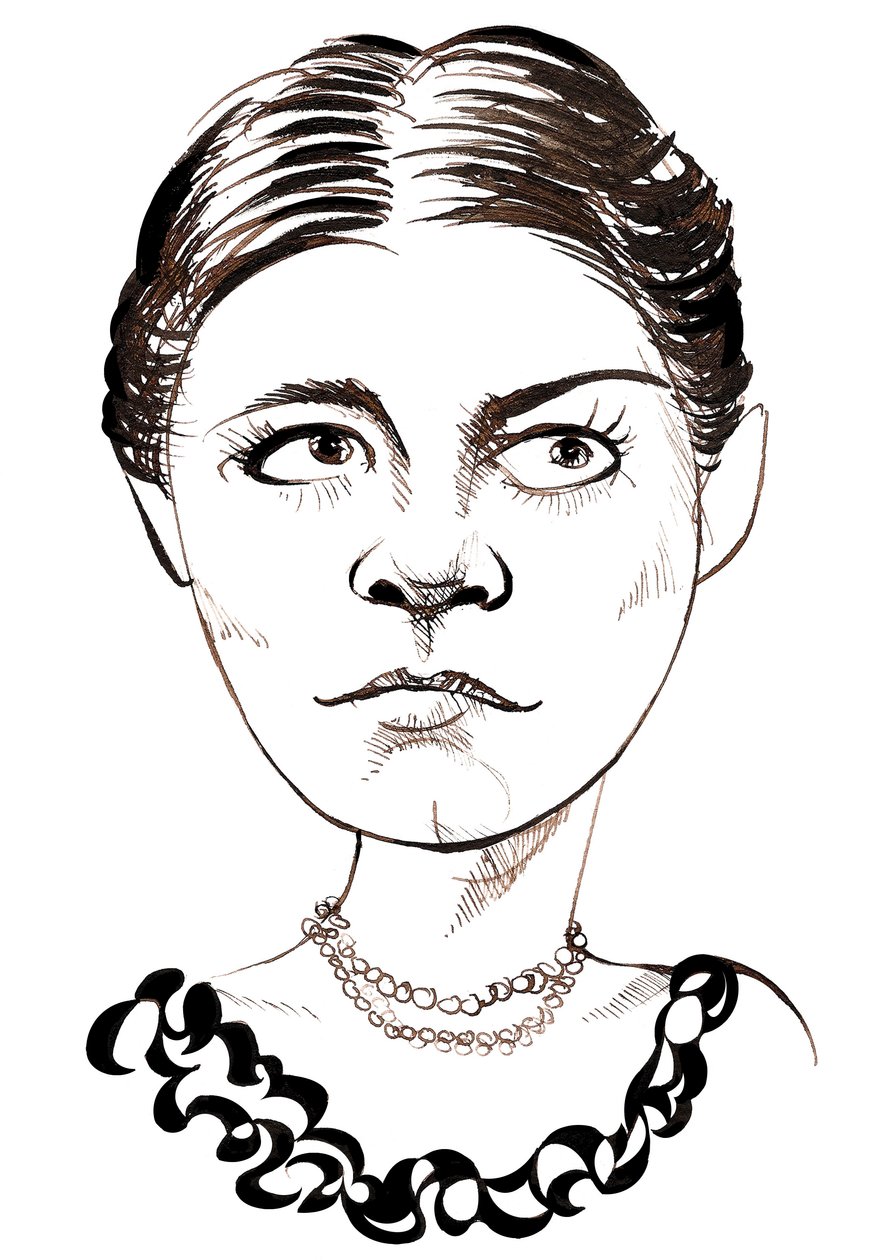 Amy Beach, amerikansk komponist og pianist, (1867 - 1944) karikatur af Neale Osborne