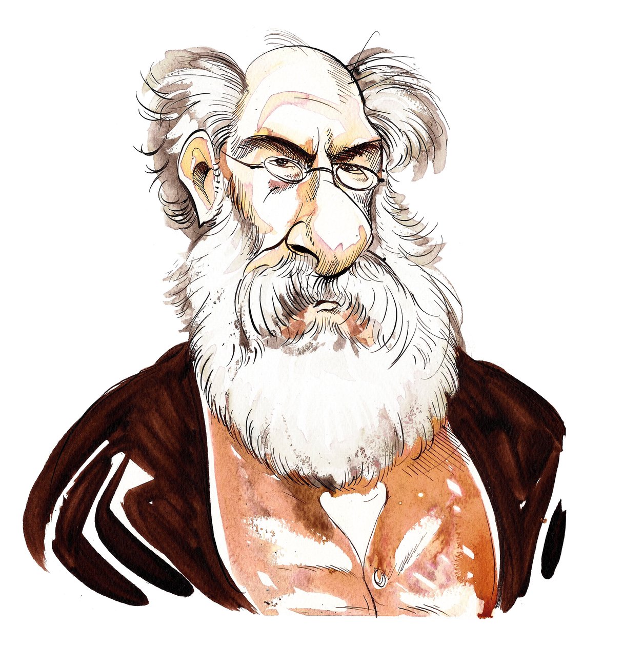Anthony Trollope - farvekarikatur af engelsk forfatter (1815-82) af Neale Osborne