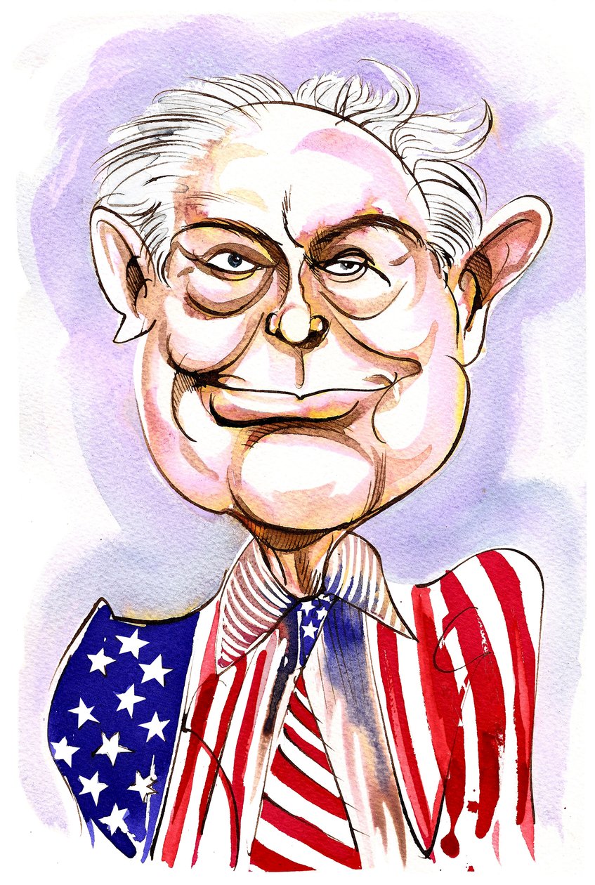 Elliott Carter - karikatur af Neale Osborne