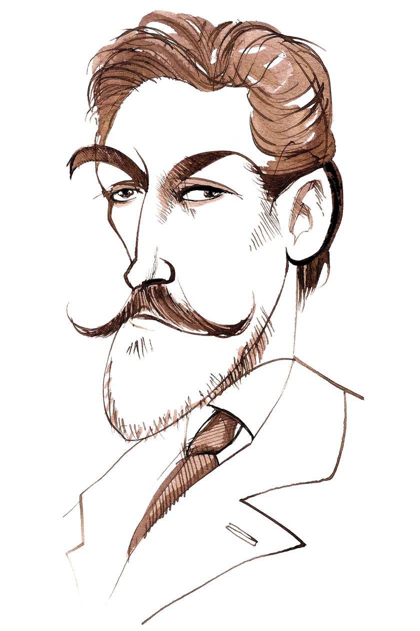 Felix Weingartner, østrigsk dirigent og komponist, (1863 - 1942), karikatur af Neale Osborne