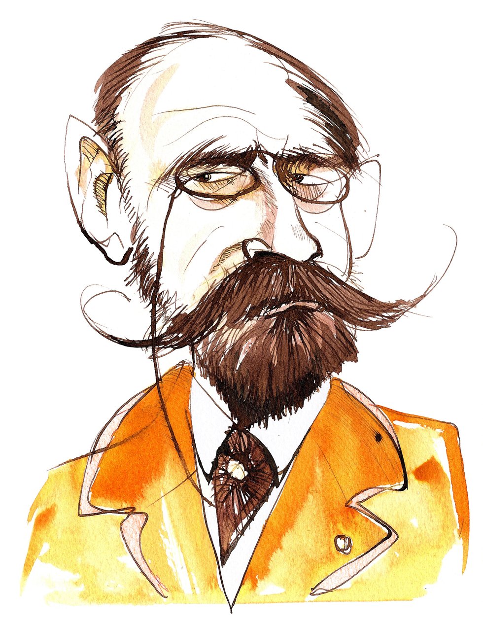 fransk romanforfatter Emile Zola (1840-1902); karikatur af Neale Osborne
