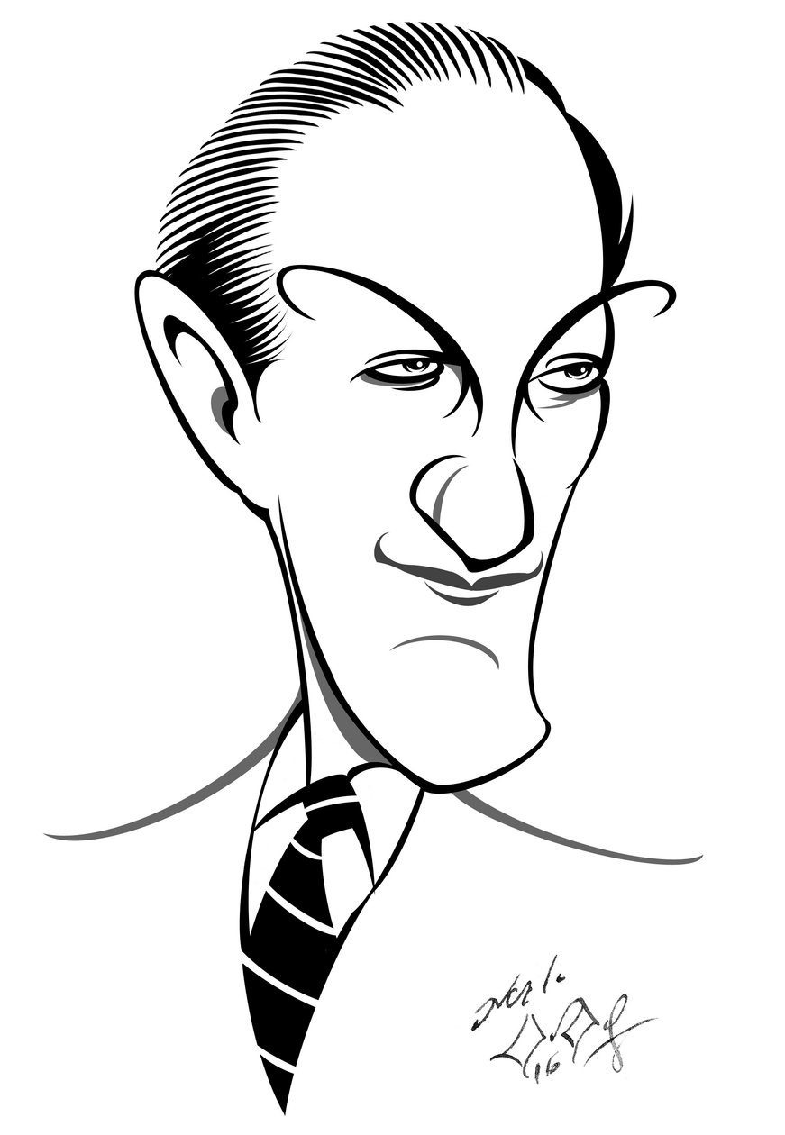 George Gershwin, amerikansk komponist, sangskriver og pianist (født Jakob Gershwin), (1898 - 1937) karikatur af Neale Osborne