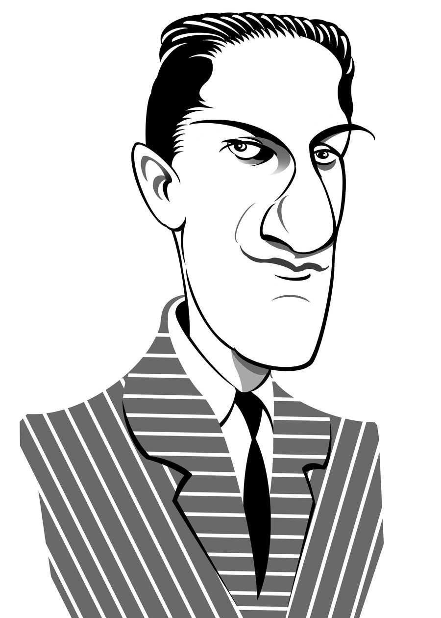 George Gershwin, amerikansk komponist, sangskriver og pianist (født Jakob Gershwin), (1898 - 1937) karikatur af Neale Osborne