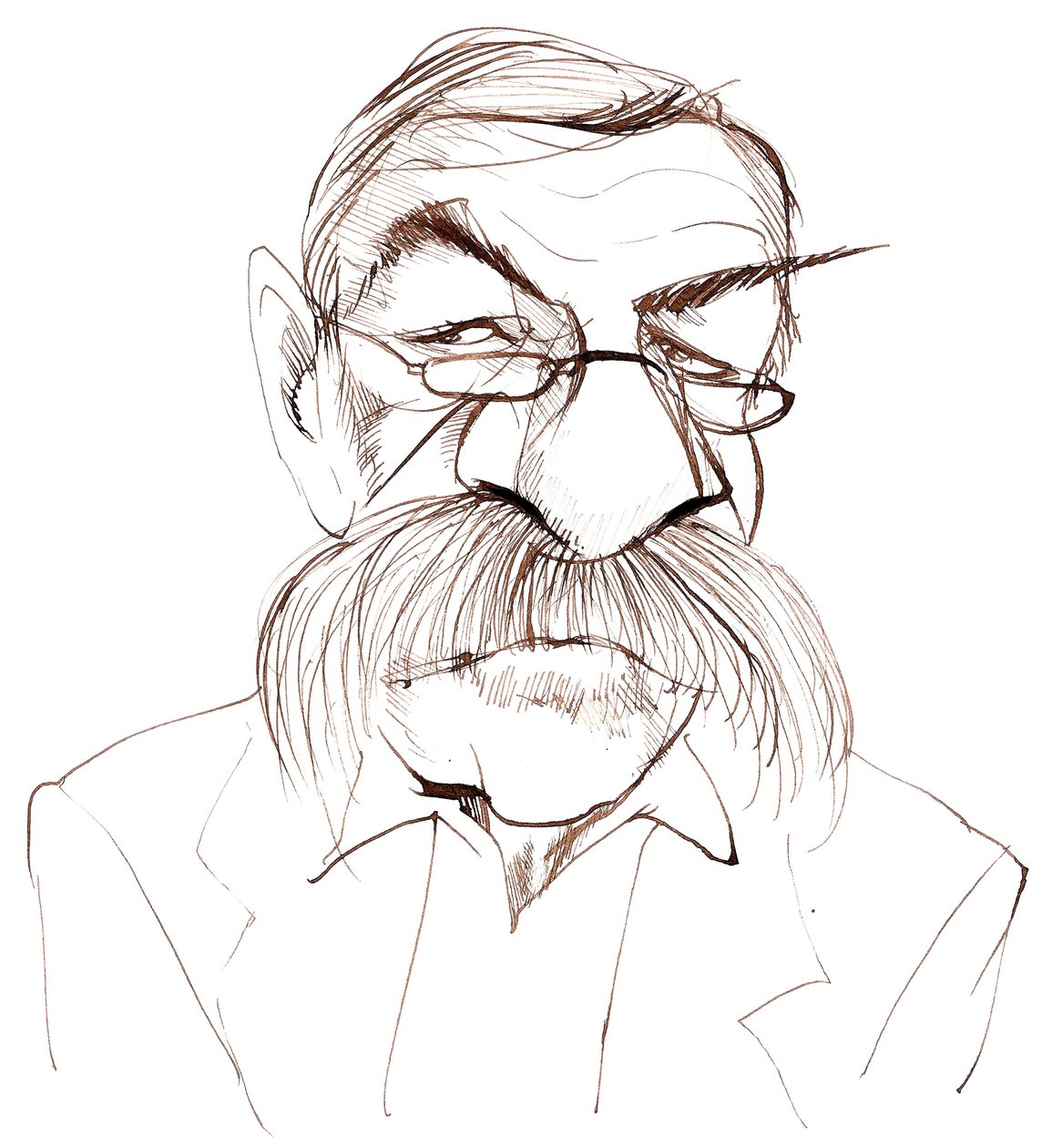 Günter Grass, tysk romanforfatter, digter, dramatiker og kunstner; karikatur af Neale Osborne