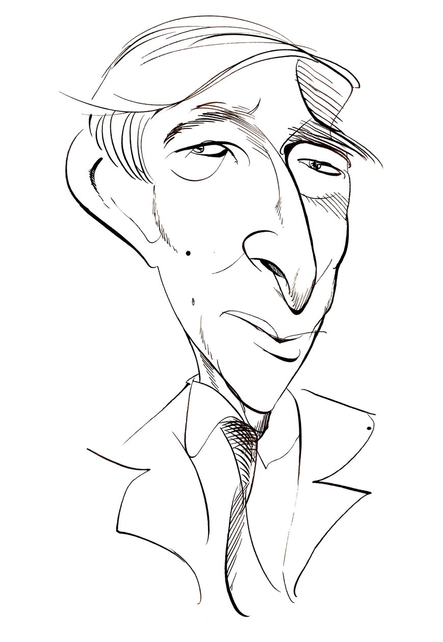 John Updike - karikatur af Neale Osborne