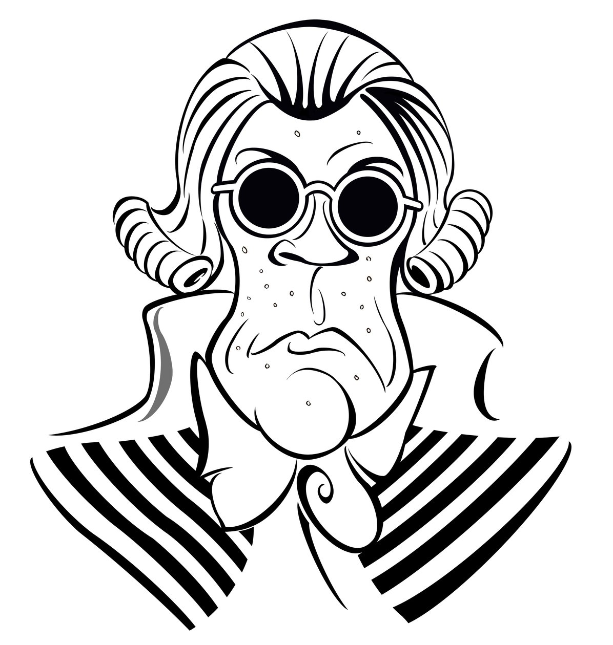 Maximilien Robespierre, 2019 (blæk og digital) af Neale Osborne