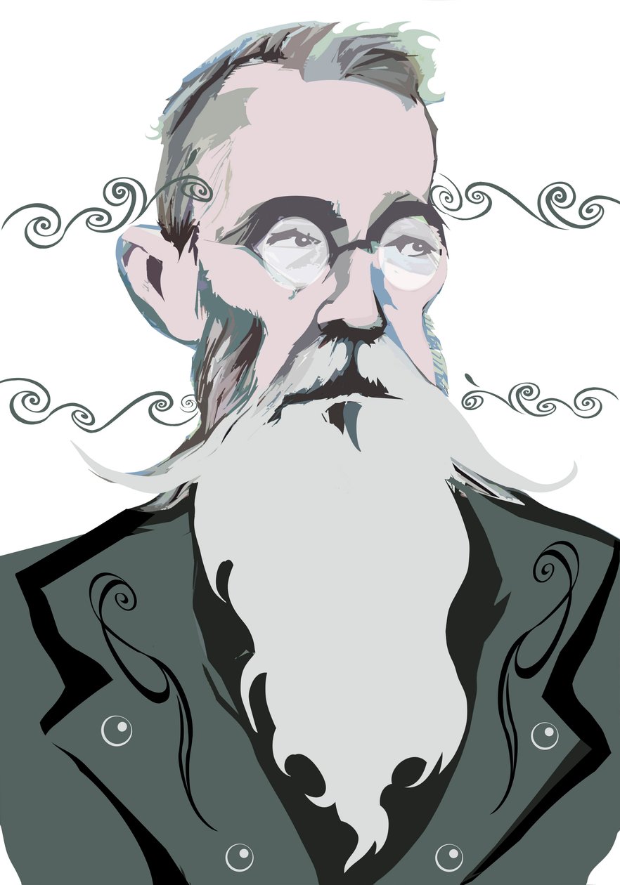 Nikolai Rimsky-Korsakov russisk komponist (1844-1908), farvegrafisk version af filbillede, 20062010 af Neale Osborne af Neale Osborne