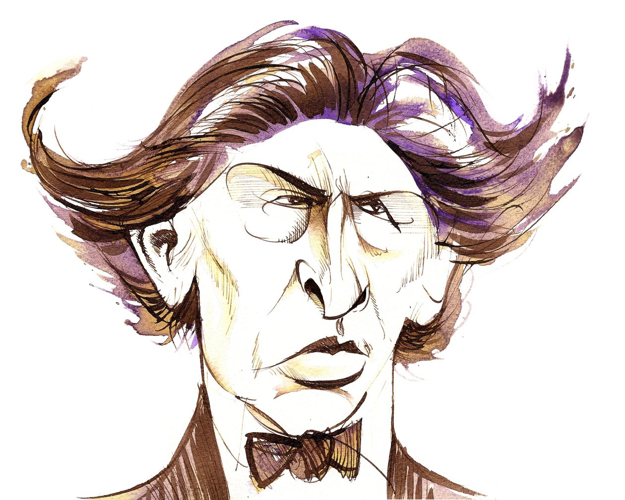 Ferruccio Busoni - farvekarikatur af Neale Osborne