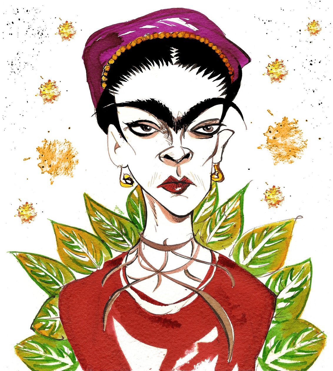 Frida Kahlo (blæk) af Neale Osborne