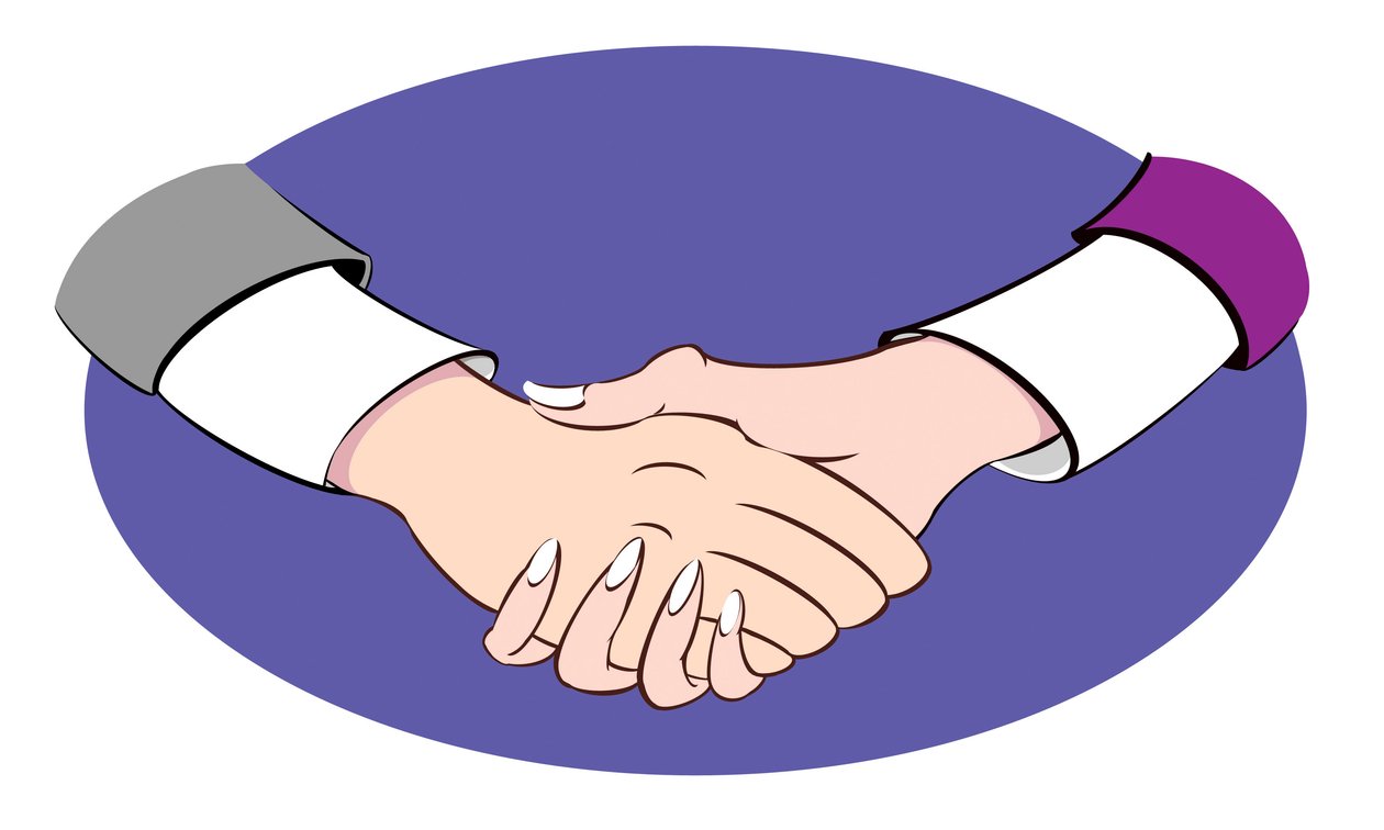 Handshake - illustration af Neale Osborne
