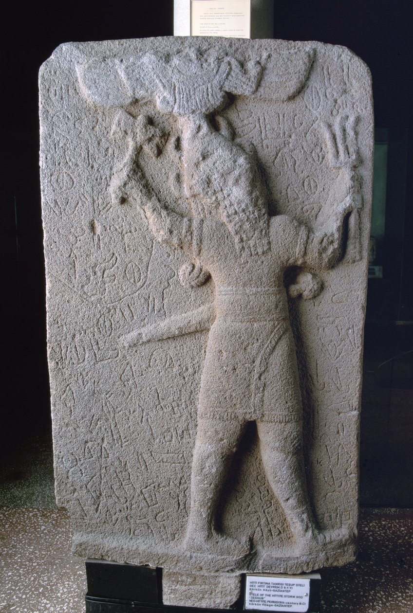Stele of the Storm God Teshub, fra Korkun, Tyrkiet (basalt) af Neo Hittite