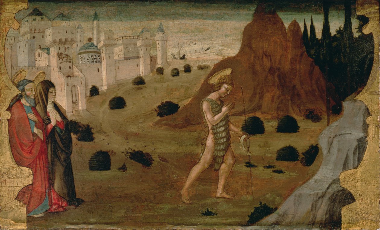 St. Johannes Døberen rejser til ørkenen (tempera på panelet) af Neri di Bicci