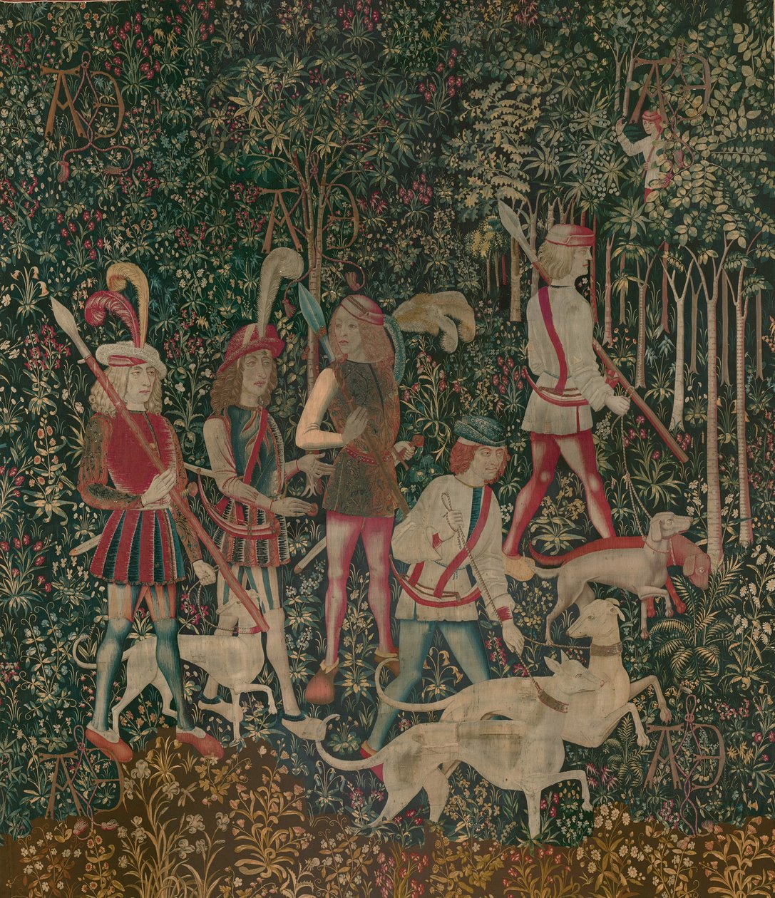 Jægerne Enter the Woods, ca. 1500 af Netherlandish School