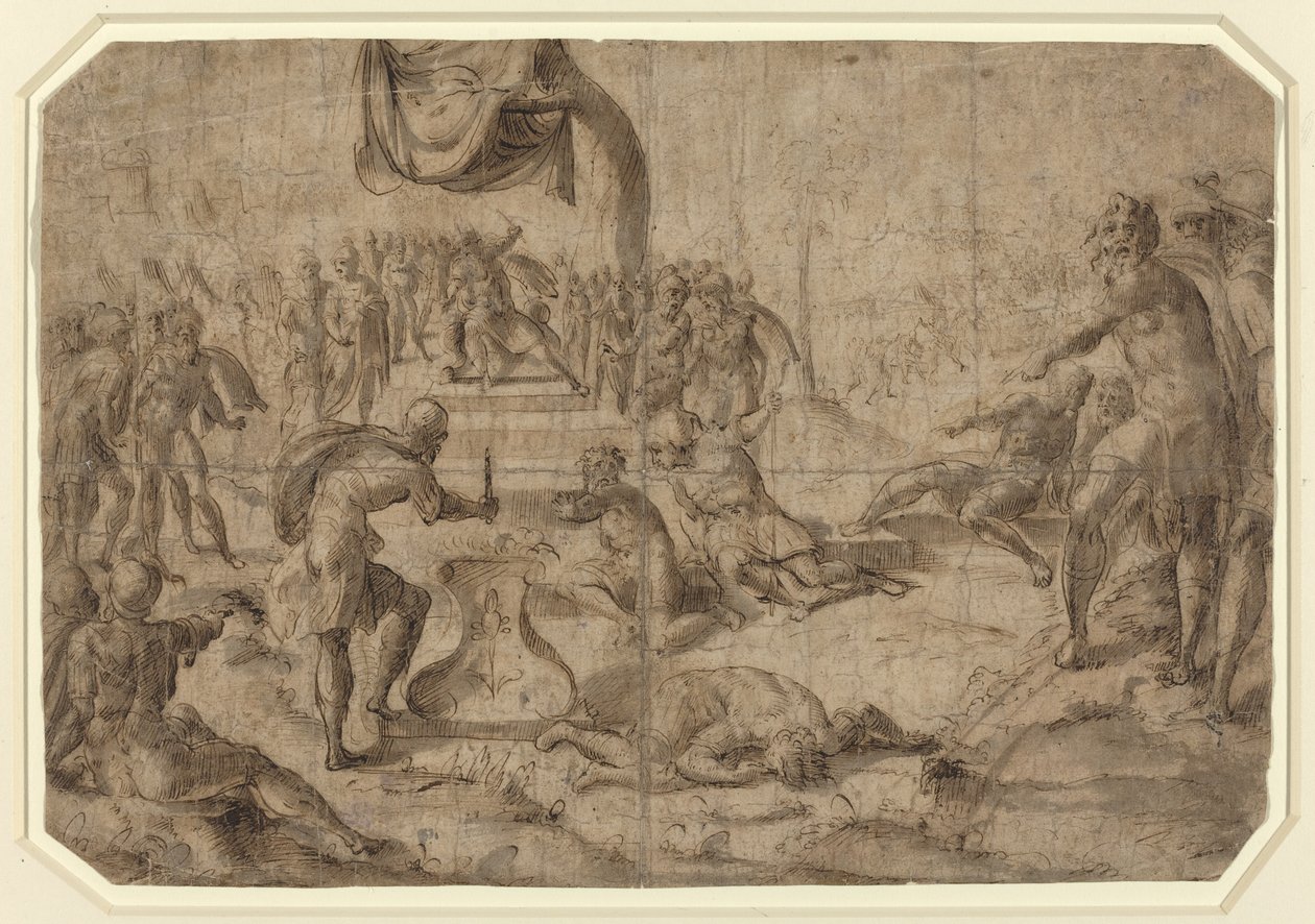 Offerscene (Gaius Mucius Scaevola?) af Netherlandish 16th Century