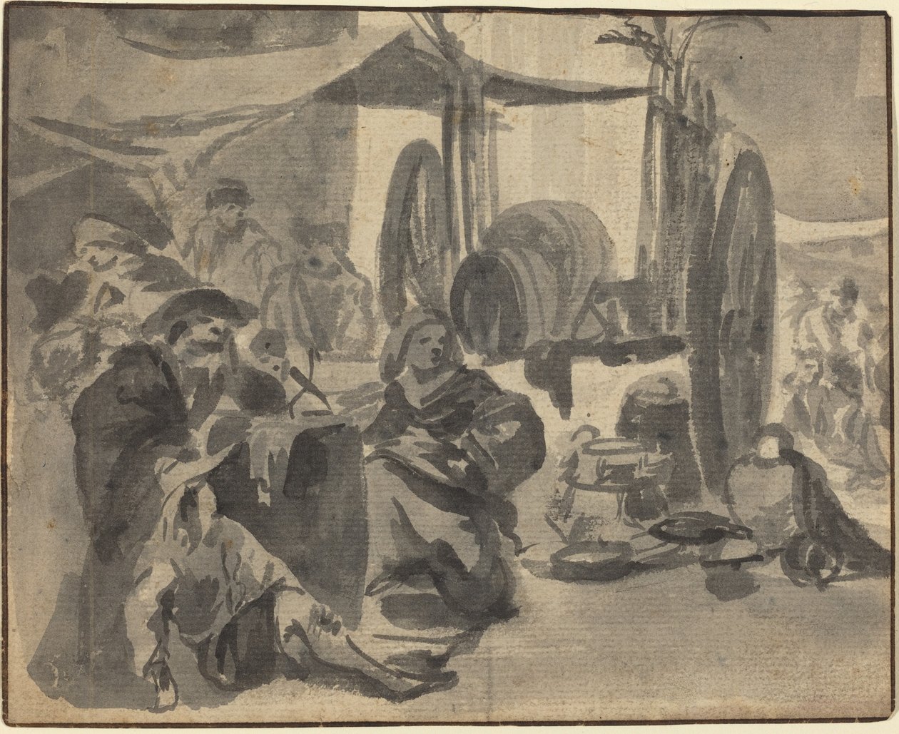 Markedsscene af Netherlandish 17th Century