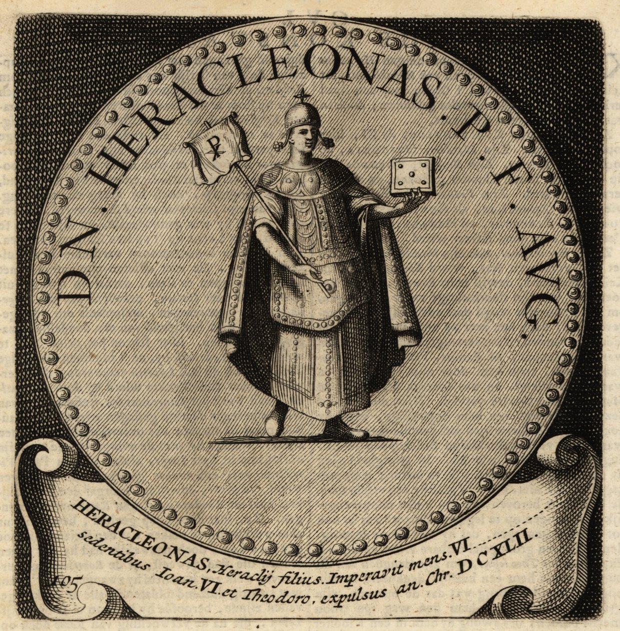 Portræt af den byzantinske kejser Heraklonas. af Netherlandish School