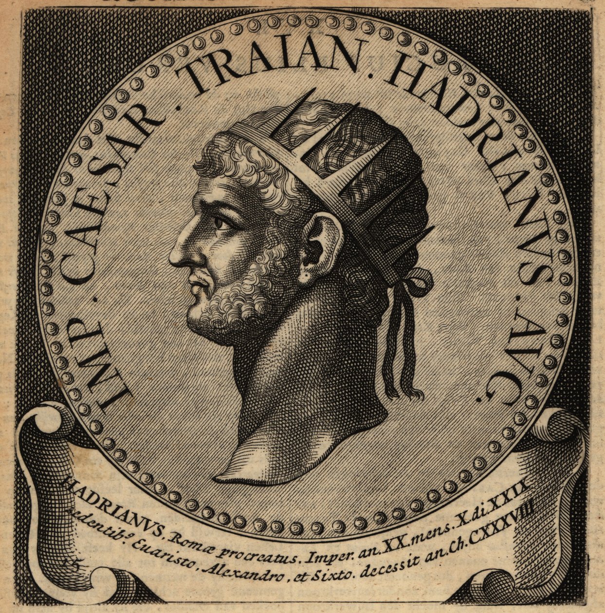 Portræt af den romerske kejser Hadrian. af Netherlandish School
