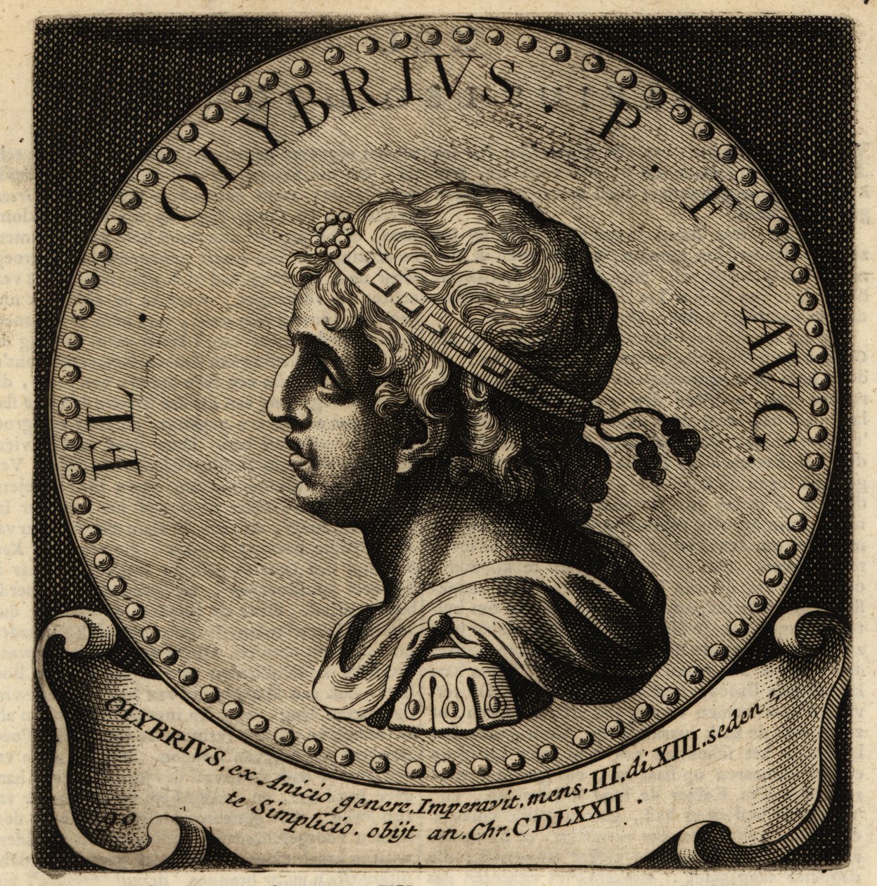 Portræt af den romerske kejser Olybrius. af Netherlandish School