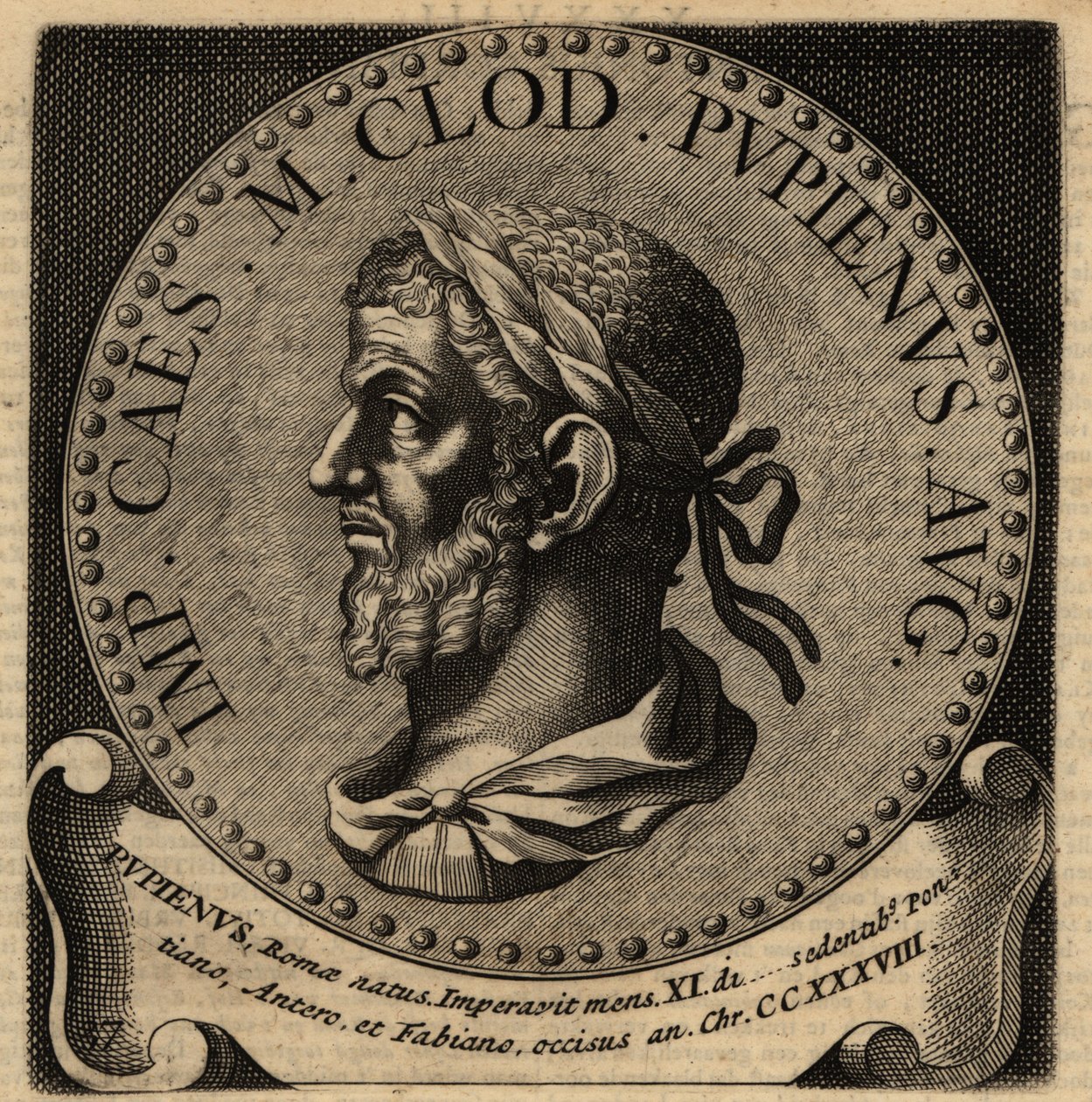 Portræt af den romerske kejser Pupienus. af Netherlandish School
