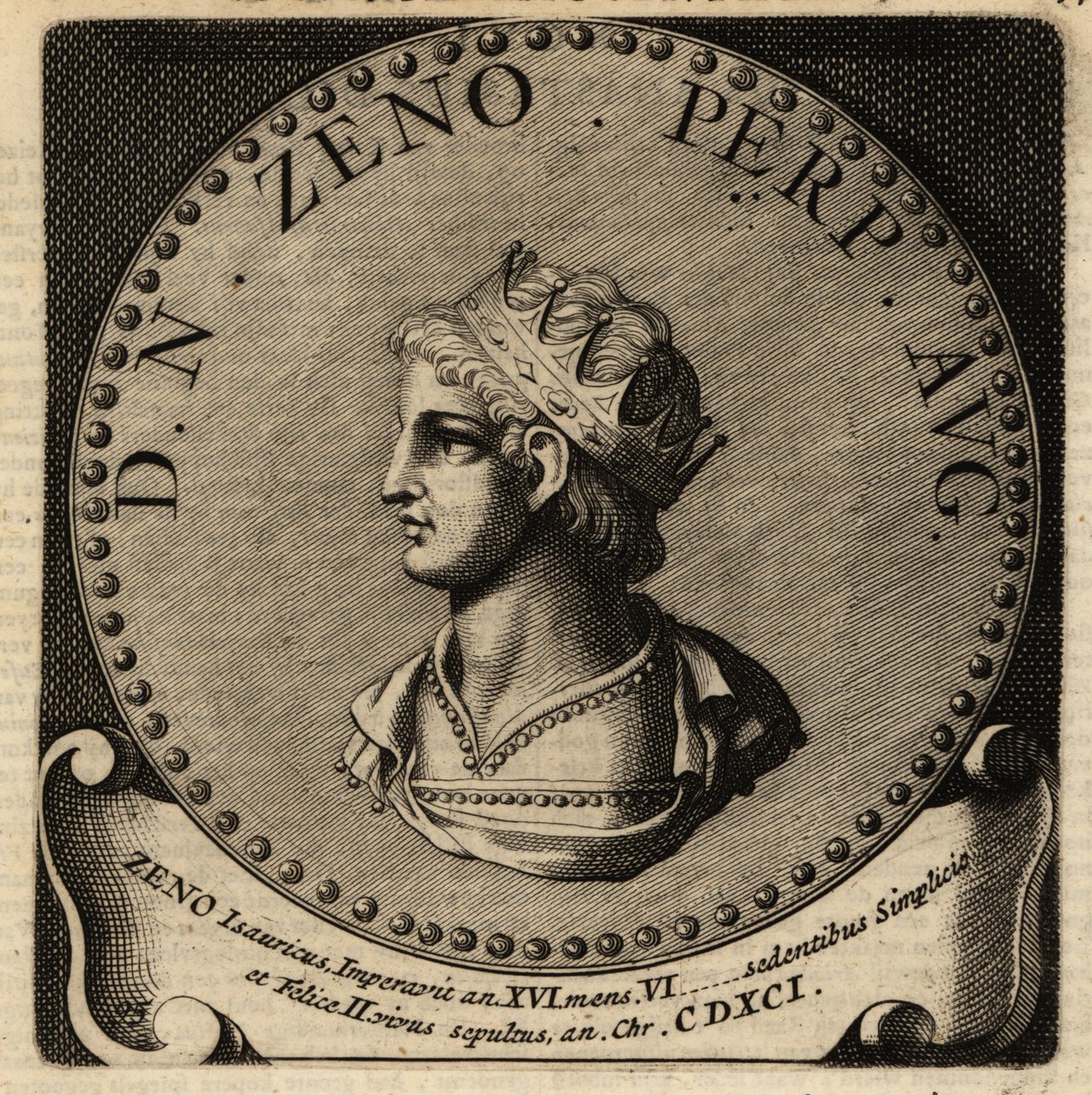 Portræt af den romerske kejser Zeno. af Netherlandish School