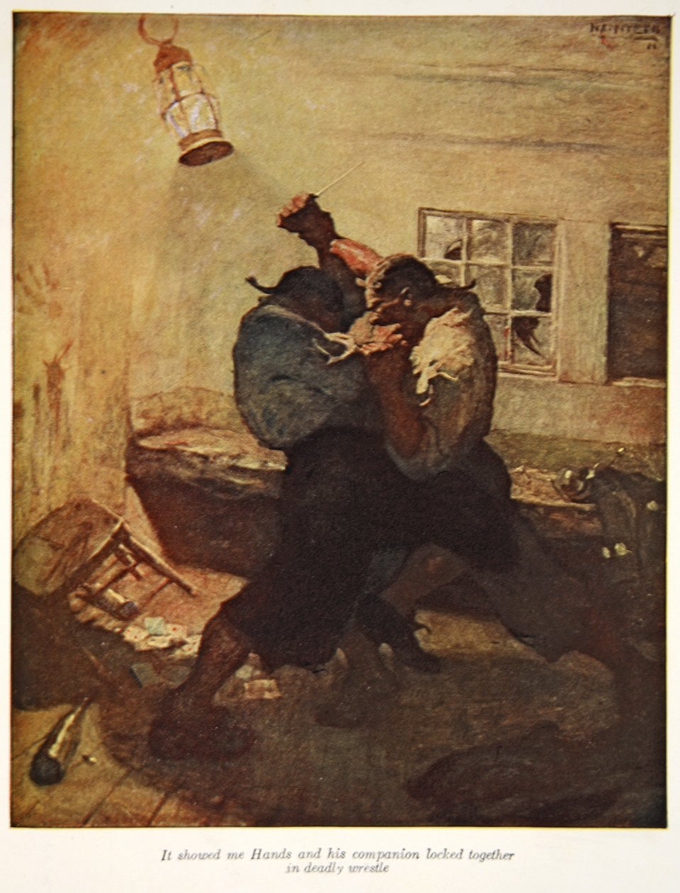 Den viste mig hænder og hans kammerat, låst sammen i dødbringende brydning, en illustration fra 