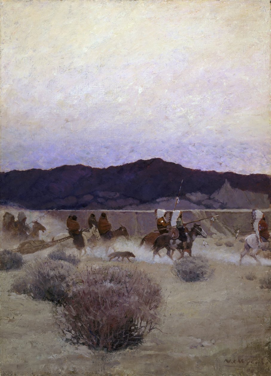 Flyttelejr, 1908 af Newell Convers Wyeth
