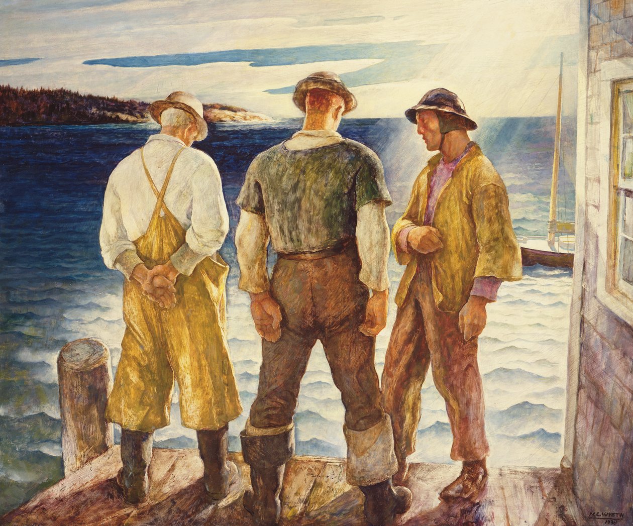 Tre fiskere, 1938 af Newell Convers Wyeth