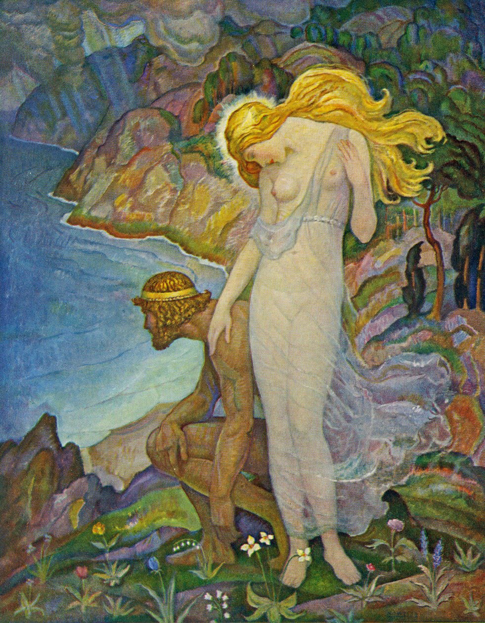 Odysseus og Calypso af Newell Convers Wyeth