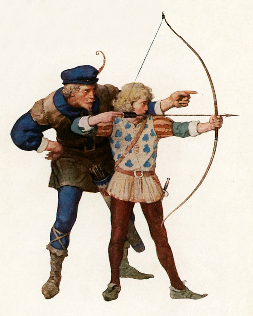 Robin Hood træner ung bueskytte af Newell Convers Wyeth