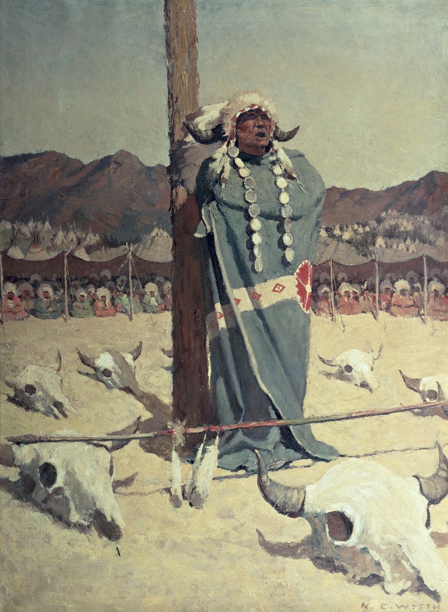 Andragendet (olie på lærred) af Newell Convers Wyeth
