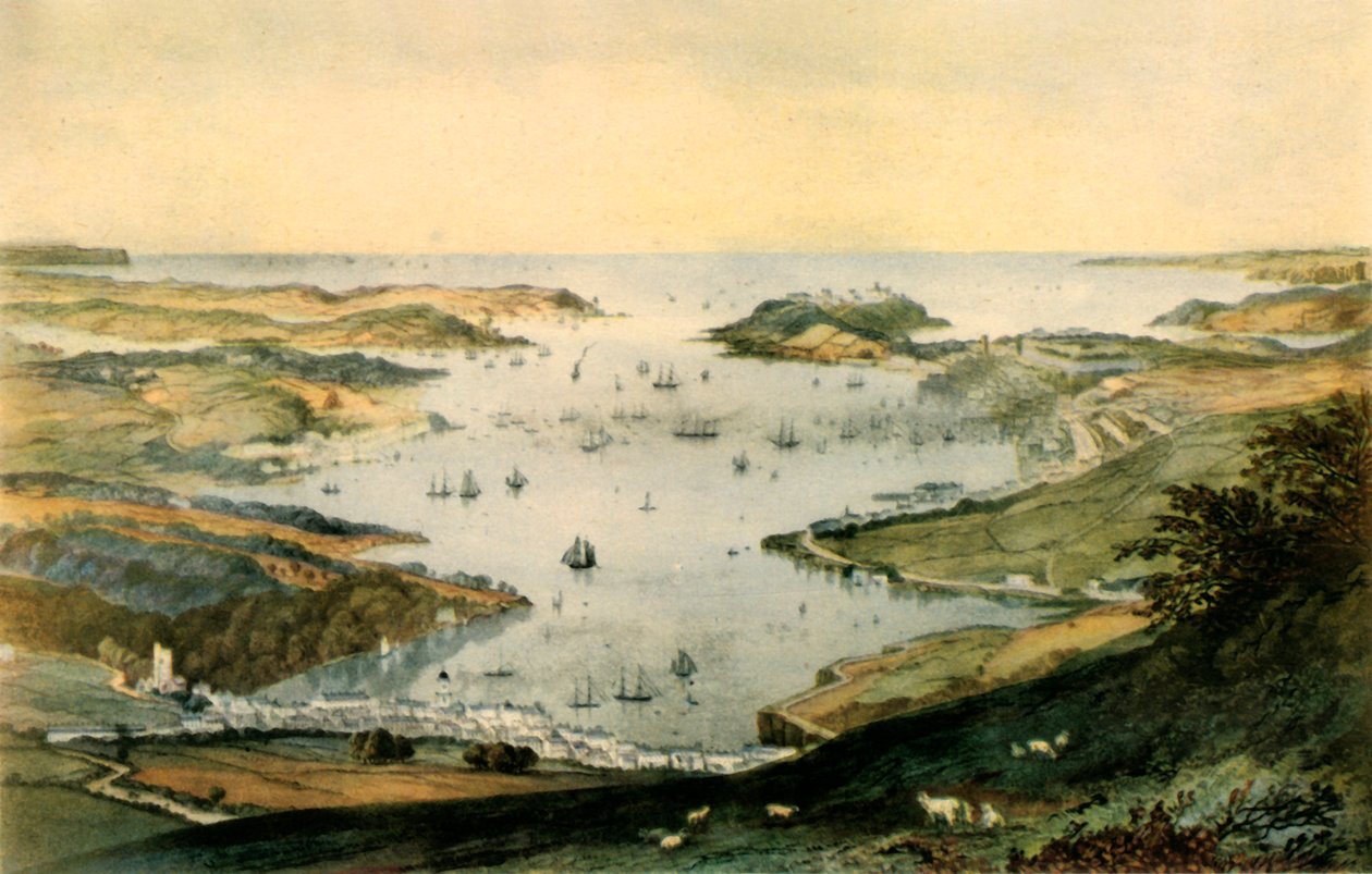 Falmouth Harbour, c1840, 1942. af Newman and Co